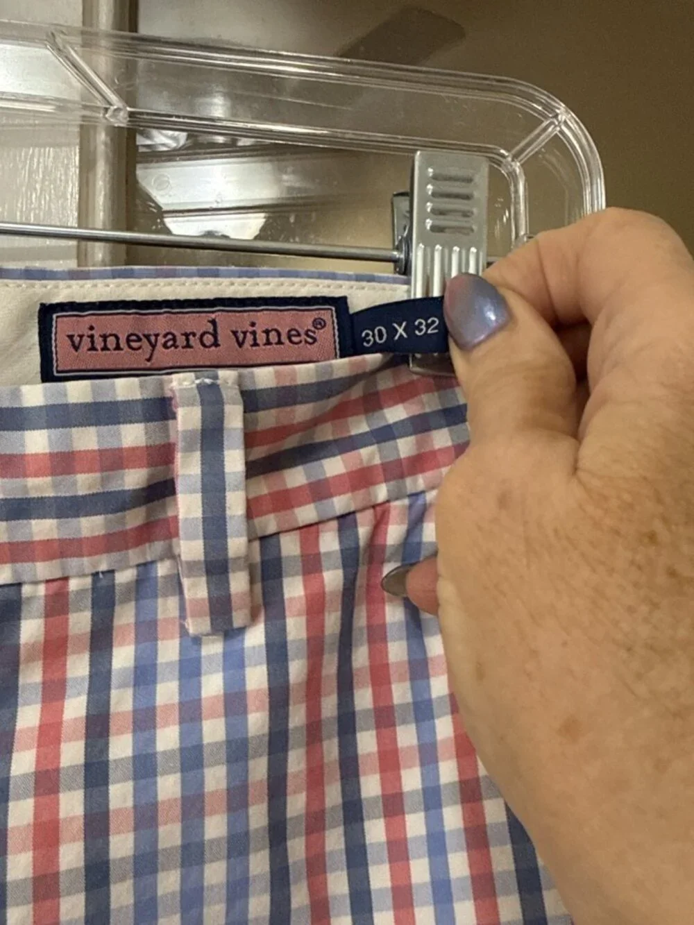 Vineyard Vines Pants Men's 30x32 sailing fun breaker Chino plaid check blue golf